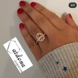Anillo compromiso morganita natural  ROMA - hover