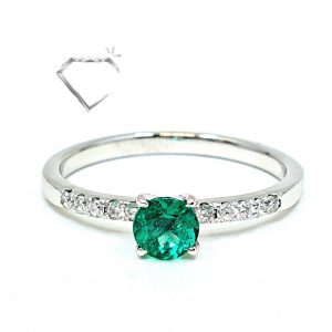 Anillo compromiso VENECIA oro BLANCO 18k ESMERALDA - hover