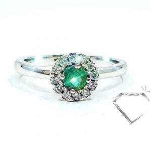 Anillo compromiso CHELSEA oro BLANCO 18k ESMERALDA - hover