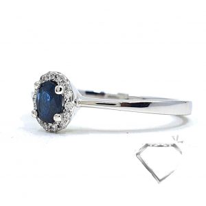Anillo compromiso CHELSEA oro BLANCO 18k ZAFIRO - hover
