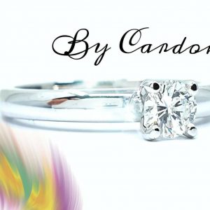 Anillo compromiso FATIMA oro blanco 18k diamante natural 0,28 ct - hover