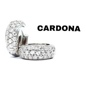 Candongas oro blanco 14 K  Circon suizo - hover