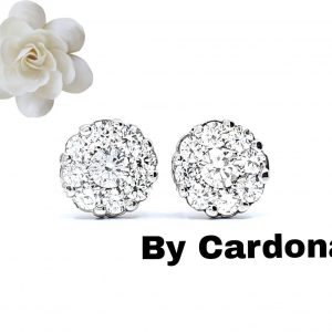 Topos oro blanco 18 K FLOR con diamante - hover