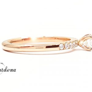 Anillo compromiso florida oro ROSA 18k - hover