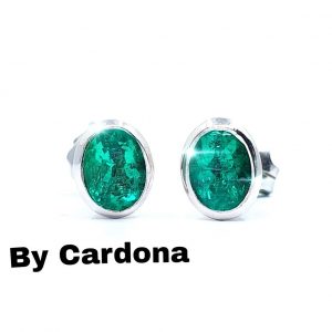 Topos oro blanco 18 K ESMERALDA ovalada - hover