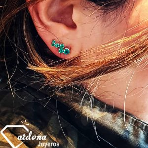 Topos oro blanco 18 K CONSTELACION ESMERALDA talla REDONDA 1 ct PESO TOTAL APROX - hover