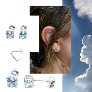 TOPOS ORO BLANCO 18 K CON AGUAMARINA - hover