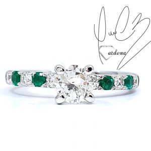 SALD ANILLO ORO BLANCO 18 K CON DIAM Y ESM - hover