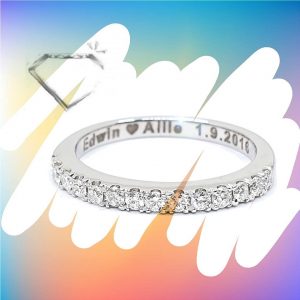 argolla oro blanco 18 k con 14 diamantes naturales talla redonda 0,30 ct - hover