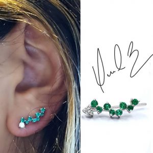 Aretes COSTELACION DE VERANO esmeralda y diamante - hover