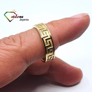 Argolla oro amarillo 18 k tipo versace 6 mm - hover