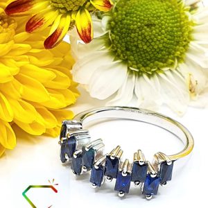 ARGOLLA CRAZY ORO BLANCO 18 K TALLA BAGUUETT 1,6 CT - hover