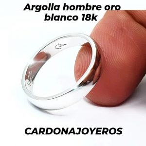 ARGOLLA HOMBRE ORO BLANCO 18 K 4 mm - hover