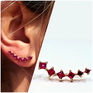 Topos oro rosa 18 k y rubi natural - hover