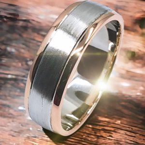 Argolla hombre dos oros 18 k - hover