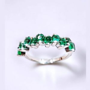 argolla crazy esmeralda talla redonda 1.10 ct peso total aproximada - hover