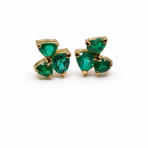 Aretes Esmeralda Candelaria Dorada