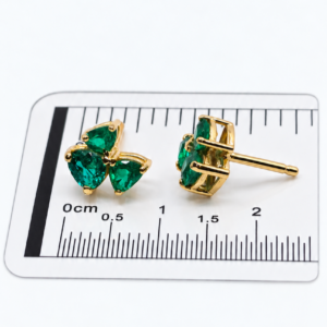 Aretes Esmeralda Candelaria Dorada - hover